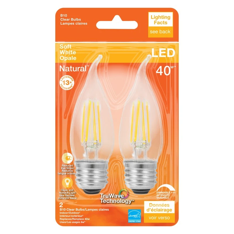 Sylvania 40756 Warm White 350 lm. Medium Screw Base B10 LED Light Bulb 4W - Image 1 of 1