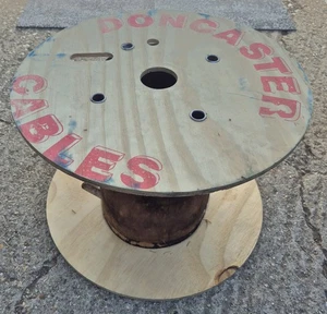 Avvolgicavo in legno 46 cm - 50 cm avvolgicavo compensato upcycle tavolo sgabello passo industriale - Foto 1 di 8