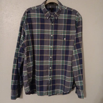 J. Crew Button Down Men's Shirt Sz. XL-Slim Blue Multi-Color Plaid Light Weight - Image 1 of 4