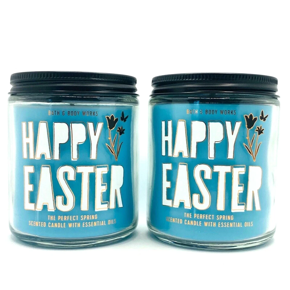 2 Bath & Body Works Happy Easter The Spring Single Wick Candle's 7oz
