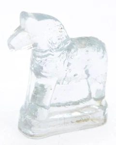 Glass Dala Horse Paperweight Candle Holder Holiday Sweden Table Prop Decor - Picture 1 of 5
