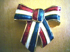 2003 ~ Estee Lauder Compact for Solid Pefume ~Red White Blue Bow  Collection  - Picture 1 of 5