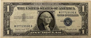 "US $1 Bill" 1957 A 'Silver Certificate' Note Blue Seal - Circulated 💥 🔥 - Picture 1 of 2