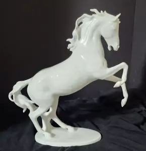 Caballo de cría de porcelana Alka Kunst Bavaria Alemania Occidental 11" de alto #380 1949-1956 - Imagen 1 de 9