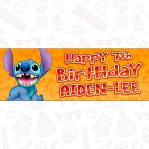 2 X Personalised Birthday Banner Stitch - Picture 1 of 1