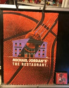 Michael Jordan's The Restaurant Chicago Paper Souvenir Bag & Pinback Button - Picture 1 of 3