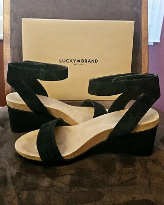 Lucky Brand LP-Kanoa Black Wedge Sandals Size 10 - Image 1 of 4