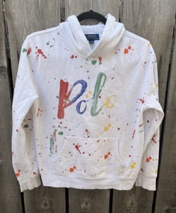 Girl's Polo Ralph Lauren Hoodie Multicolor Spell-Out L Art Paint Graffiti Street - Picture 1 of 10