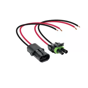 OLS 2-Wire Weather Pack Connector Kit Assembled with 10" 12 AWG Wires - Picture 1 of 2
