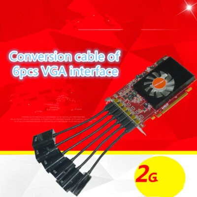 R7350 2G 6-screen ddr5 128bit multi screen graphics card VGA HDMI DVI (wiring) - Image 1 of 2