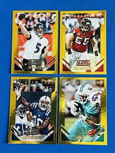 (4) 2015 Score Flacco, Sims, Moncrief & Worrilow Gold Parallel Cards; #d /50 - Picture 1 of 4
