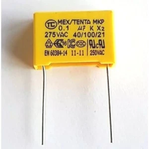 0,1uF 275Vac X2 Sicherheitskondensator 100n 104K 40/100/21 Rastermaß 15mm - Netzfilterung - Bild 1 von 6