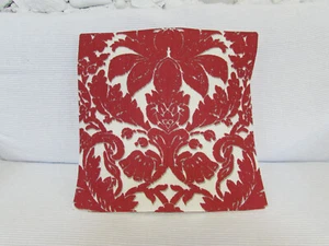 Cushion Cover, Red, Cream, Schumacher, "Melograno", Linen, Grey, Calico, 16" - Picture 1 of 11