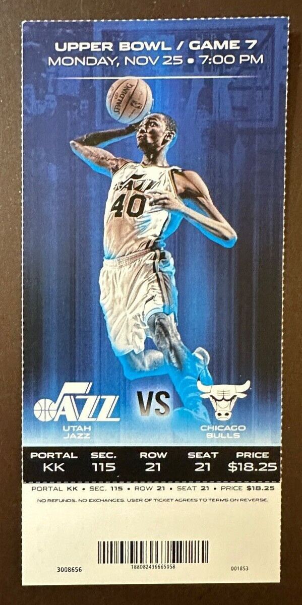 Basketball Utah Jazz Original Vintage Sports Ticket Stubs Basketball Utah Jazz Original Vintage Sports Ticket Stubs