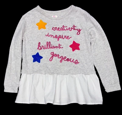 365 Kids Garanimals Girls Size 8 Pullover Long Sleeve Sweatshirt Ruffled Hem - Image 1 of 4