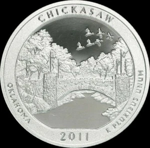 2011 S Chickasaw 90% SILVER Deep Cameo "PROOF" Oklahoma ATB Quarter US Mint  - Picture 1 of 3