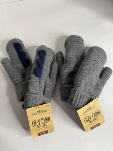 Northeast Outfitters Cozy Cabin Mittens, Youth One Size, Grey (LOT Of 2) NWT - Picture 1 of 5