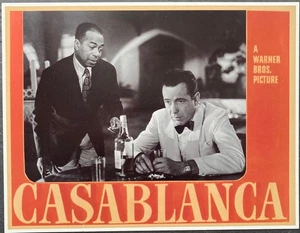 CASABLANCA Dooley Wilson como Sam Humphrey Bogart 8 x 10 mini tarjeta de lobby 6456 - Imagen 1 de 1