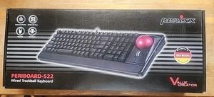 Perixx Periboard-522 Wired Trackball Keyboard | USB | Mechanical 3.2lbs | NEW - Picture 1 of 5