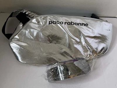 Paco Rabanne Metallic Sling Bag Pouch Backpack & mirrorshade sunglasses Retro - Image 1 of 4