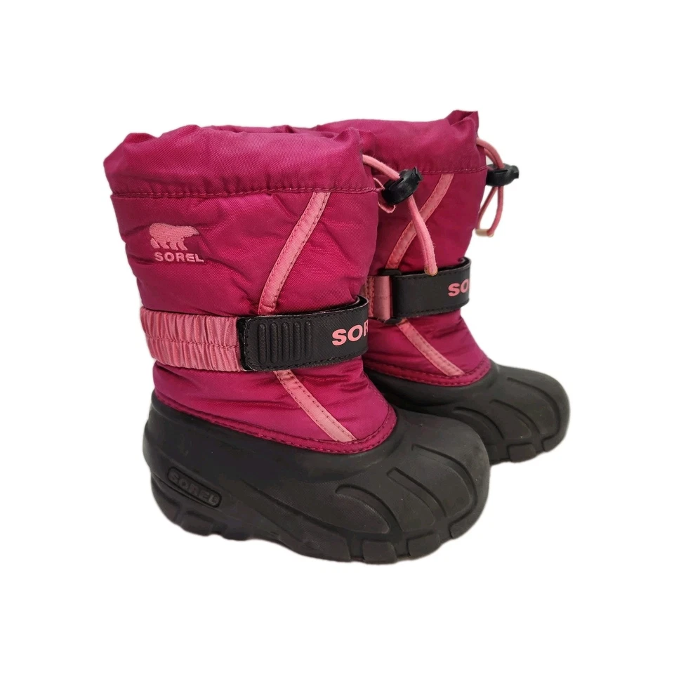 Bota de Nieve SOREL Flurry Niña Rosa Impermeable Aislada Talla 9 Foto 1 de 4