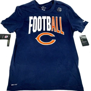 Men's Nike Chicago Bears L Large Football Logo Dri-Fit Cotton T-Shirt NWT - Picture 1 of 10