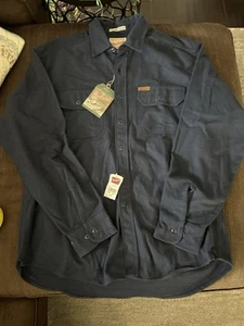Woolrich - Expedition Chamois Flannel Shirt - Men’s L - Navy Heavy Cotton - Picture 1 of 6