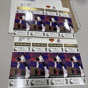 2 NBA VIP Ticket Sheet Stub 1995 NBA FINALS NY Knicks Home Game 1-4 - Picture 1 of 5