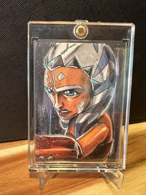 Boceto Topps Star Wars Ahsoka Tano en lámina de plata por Eriscan Turk 1/1 Foto 1 de 4