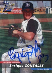 2002 Lancaster Jethawks ENRIQUE GONZALEZ Signed Card autograph AUTO DBACKS