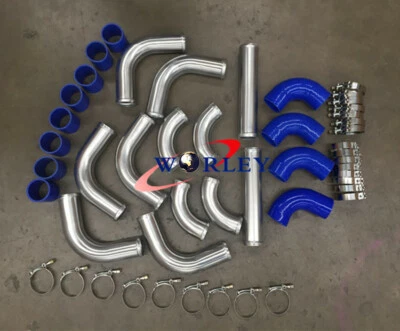 2" inch 51 mm Aluminum Universal Intercooler Turbo Piping + hose + T-Clamp kits - image 1 of 4