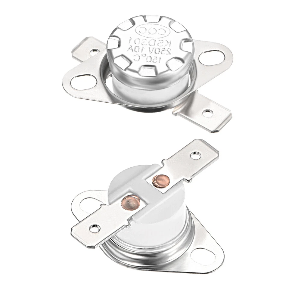 FIPUX 2pack Thermostat 10A Normally Closed N.C Adjust Snap Disc Temperature Switch
