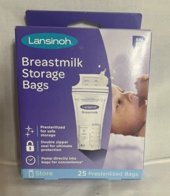 Nuevas Bolsas de Almacenamiento de Leche Materna Lansinoh 25 Caja Sellada Presterilizada Envío Gratis Foto 1 de 2