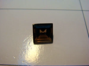 Smoky Quartz Princess Cut Gemstone 7 mm x 7 mm 1.5 carat Natural Gem - Foto 1 di 3