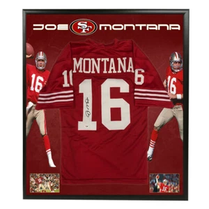 JOE MONTANA SAN FRANCISCO 49ERS HAND SIGNED FRAMED NFL JERSEY BRADY PSA COA - Bild 1 von 3