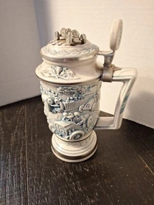 Racing Car Stein Avon 1989 Lidded Mug Handcrafted in Brazil #14185 - Picture 1 of 6