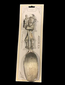 New - Silver Metal Serving Spoon / Ice Scoop Witch w Broom 11.75” Long - Imagen 1 de 2