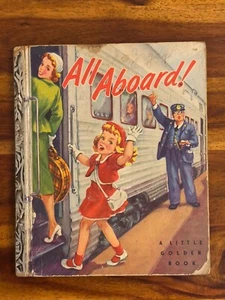 A Little Golden Book All Aboard! Children’s Train Book Poor Condition Vintage - Picture 1 of 11
