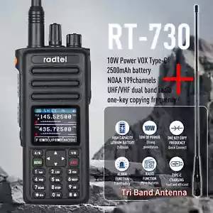 Walkie Talkie Amateur Banda Completa Radioaficionado 10w Air Band 199CH HT NOAA FM AM - Imagen 1 de 20