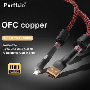 New Audio USB Cable Data Line Type A to Type C HIFI Gold Plated Plug DAC Cable - Photo 1/10