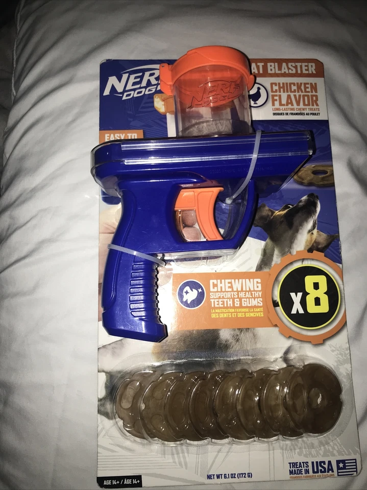 NEW SEALED Nerf Dog TREAT BLASTER Gun USA MADE chicken Discs RARE HARD TO FIND - Image 1 of 1