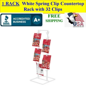 Retail Spring Clip Countertop Rack with 32 Clips, for 32 Bags, 2 Ft Tall - Picture 1 of 2