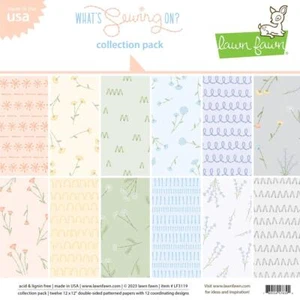 Lawn Fawn, what's sewing on? collection pack, 12"x12" / 30,05x30,5cm, Block 12 B - Picture 1 of 11