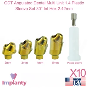 Juego de 10 fundas de plástico multi unidad dental angulada GDT 1,4 30° hexagonal interior 2,42 mm - Imagen 1 de 13