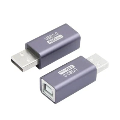 USB 2.0 B Type Connector Adapter, USB USB A Male to USB B (MIDI) Female - 2Pcs - Image 1 of 4