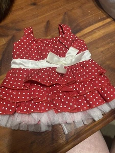 Build A Bear Workshop Red With White Polka Dot /Lace Sundress - Picture 1 of 4