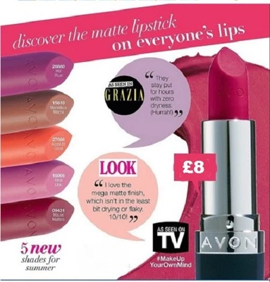 AVON ~ True Colour Perfectly Matte Lipstick ~ Various Colours - Image 1 of 4