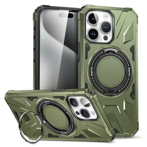 Military Grade TUFF MagSafe Case with Rotating Ring Stand for iPhone 15 Plus - - Picture 1 of 8