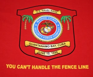 Vintage T-Shirt Gildan Size L 2010s Marine Corps Security Force Company Cuba - Picture 1 of 10
