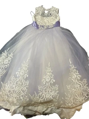 Vestido de Baile Princesa Púrpura Largo... Mosca Tul Talla 8 Corsé Vestido de Navidad Foto 1 de 4